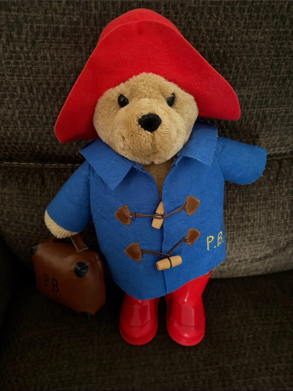 Classic Red & Blue Paddington Bear Plush Toy by Rainbow Designs
